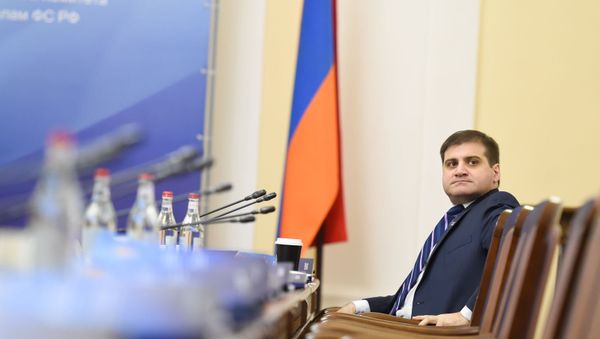 Депутат Арман Бабаджанян перед началом совместного заседания Постоянной комиссии по внешним связям НС Армении и Комитета СФ по международным делам ФС России (18 декабря 2019). Еревaн - Sputnik Արմենիա