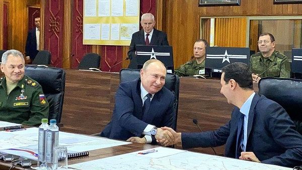 Встреча президентов России и Сирии Владимира Путина и Башара Ассада (7 января 2019). Дамаск Встреча президентов России и Сирии Владимира Путина и Башара Ассада (7 января 2019). Дамаск - Sputnik Армения