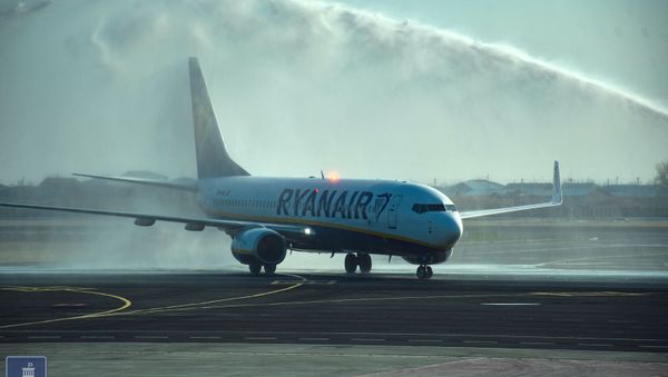 Встреча первого рейса Милан-Ереван-Милан авиакомпании Ryanair в аэропорту Звартноц (14 января 2020). Еревaн - Sputnik Армения