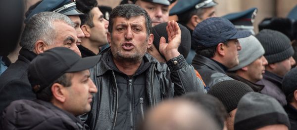 Акция протеста фермеров у Дома правительства (20 января 2020). Еревaн - Sputnik Армения