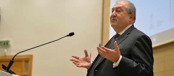 Президент Армении Армен Саркисян выступает с лекцией в Технологическом университете Холона (24 января 2020). Холон, Израиль - Sputnik Արմենիա