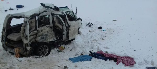 Дорожно-транспортное происшествие на трассе Сызрань - Волгоград (28 января 2020). Саратовская область - Sputnik Արմենիա