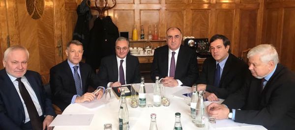 Встреча глав МИД Армении и Азербайджана Зограба Мнацаканяна и Эльмара Мамедъярова при посредничестве МГ ОБСЕ (январь 2020). Женева Встреча глав МИД Армении и Азербайджана Зограба Мнацаканяна и Эльмара Мамедъярова при посредничестве МГ ОБСЕ (январь 2020). Женева - Sputnik Армения