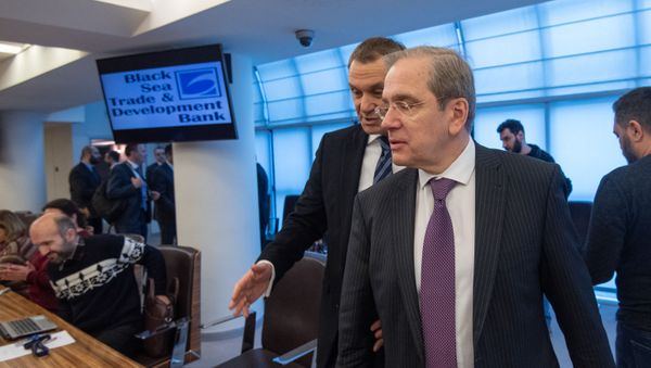 Президент Черноморского банка торговли и развития Дмитрий Панкин на пресс-конференции (10 февраля 2020). Еревaн - Sputnik Արմենիա