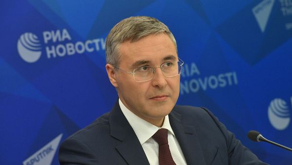 Министр науки и высшего образования России Валерий Фальков во время видеомоста Москвa-Еревaн-Бишкeк (10 февраля 2020). Москвa - Sputnik Армения