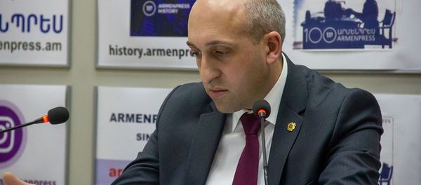 Губернатор Лори Андрей Гукасян на пресс-конференции (22 февраля). Еревaн - Sputnik Արմենիա