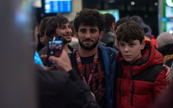 Борцы греко-римского стиля прибыли из Рима по окончании Чемпионата Европы (14 февраля 2020). Еревaн - Sputnik Армения