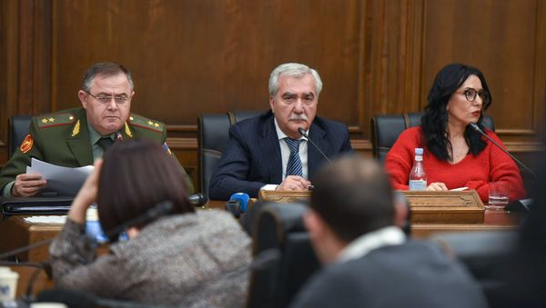 Пресс-конференция начальника генштаба ВС РА Артака Давтяна с депутатами Национального Собрания (18 февраля 2020). Еревaн - Sputnik Армения