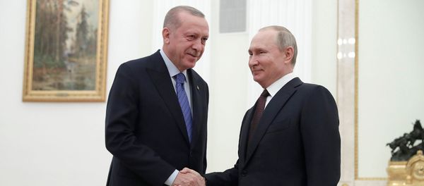 Президент России Владимир Путин и президент Турции Реджеп Тайип Эрдоган во время встречи (5 марта 2020). Москва Президент России Владимир Путин и президент Турции Реджеп Тайип Эрдоган во время встречи (5 марта 2020). Москва - Sputnik Армения