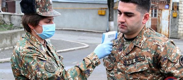 Дезинфекционные работы в Армии обороны Карабаха (22 марта 2020). Карабах - Sputnik Արմենիա