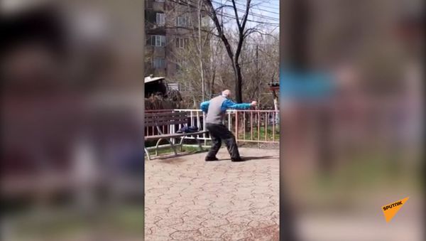 Карантин в Армении: дедушка занимается ушу на свежем воздухе - Sputnik Армения