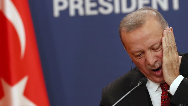 Президент Турции Реджеп Тайип Эрдоган на пресс-конференции (7 октября 2019). Белград, Сербия - Sputnik Армения