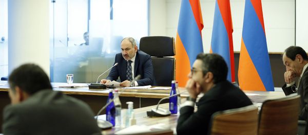 Премьер-министр Никол Пашинян в режиме видеоконференции принял участие в рабочей встрече членов ЕАЭС (14 апреля 2020). Еревaн - Sputnik Армения