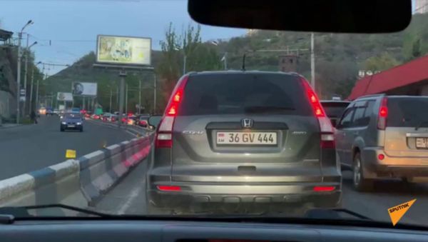 Первая пробка после введения карантина - Sputnik Армения