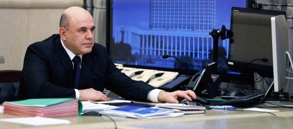 Премьер-министр России Михаил Мишустин провел заседание правительства  в режиме видеоконференции (30 апреля 2020). Москвa - Sputnik Армения