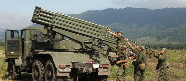 Артиллеристы ЮВО в проведут стрельбы РСЗО Град горах Армении  - Sputnik Армения
