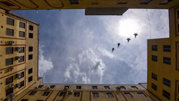 Звено армянских МИГ-29 проводит генеральную репетицию к воздушному параду 9 мая (8 мая 2020). Еревaн - Sputnik Армения