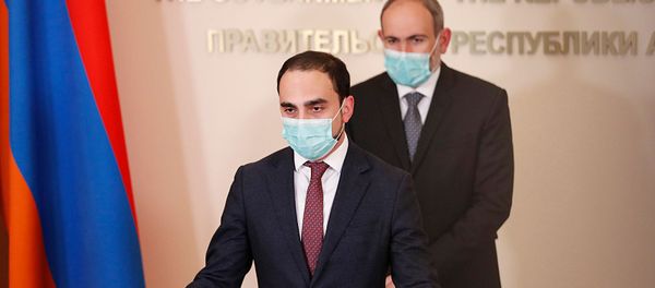  Вице-премьер Тигран Авинян во время брифинга премьер-министра Армении (26 мая 2020). Еревaн - Sputnik Արմենիա