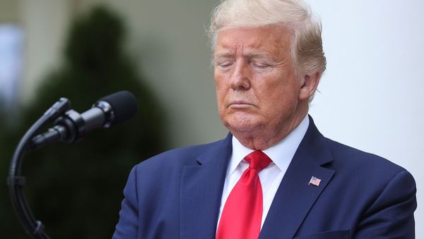Президент США Дональд Трамп во время речи о стоимости лечения диабета и вспышки коронавирусной болезни (26 мая 2020). Вашингтон - Sputnik Արմենիա