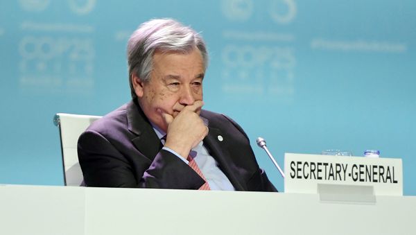 Генсек ООН Антонио Гутерриш на конференции по изменению климата COP25 (11 декабря 2019). Мадрид - Sputnik Армения