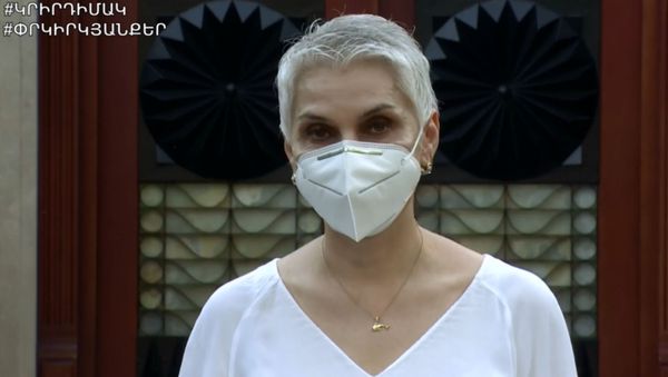 Онлайн-брифинг с участием премьер-министра Никола Пашиняна, министра здравоохранения Арсена Торосяна и реаниматолога Лилит Мусеян (4 июня 2020). Еревaн - Sputnik Армения