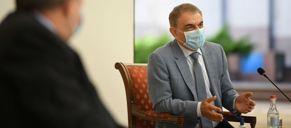 Научный руководитель МЦ Арабкир Ара Баблоян во время обсуждения по предотвращению ситуации с коронавирусом в Армении (9 июня 2020). Еревaн - Sputnik Армения