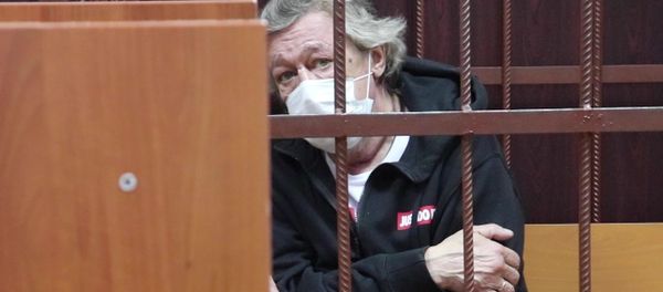 Актер Михаил Ефремов в Таганском районном суде, снимок с видео (9 июня 2020). Москвa - Sputnik Армения