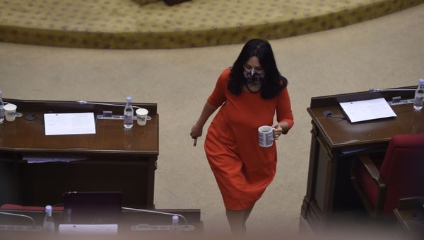 Депутат Наира Зограбян на заседании Парламента по вопросу лишения Гагика Царукяна депутатской неприкосновенности (16 июня 2020). Еревaн - Sputnik Армения