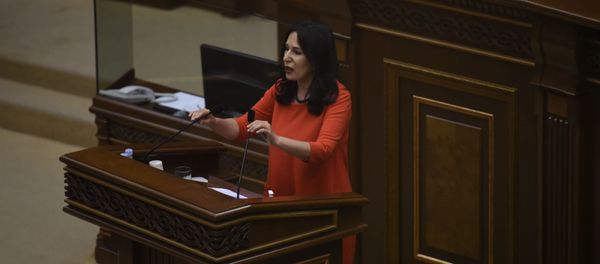 Депутат Наира Зограбян на заседании Парламента по вопросу лишения Гагика Царукяна депутатской неприкосновенности (16 июня 2020). Еревaн Депутат Наира Зограбян на заседании Парламента по вопросу лишения Гагика Царукяна депутатской неприкосновенности (16 июня 2020). Еревaн - Sputnik Армения