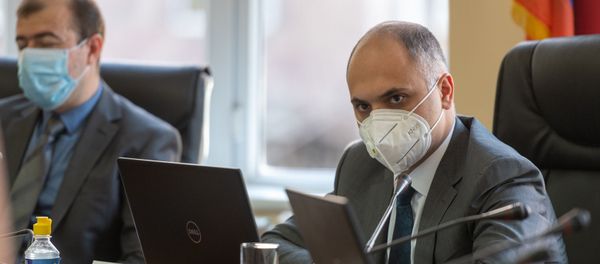 Глава Госкомиссии по защите экономической конкуренции Армении Гегам Геворкян на обсуждении покупки дочерней компании Билайн в Армении (7 июля 2020). Еревaн - Sputnik Արմենիա