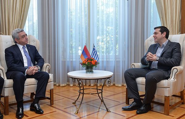 Президенты Армении и Греции Серж Саргсян и Алексис Ципрас - Sputnik Արմենիա