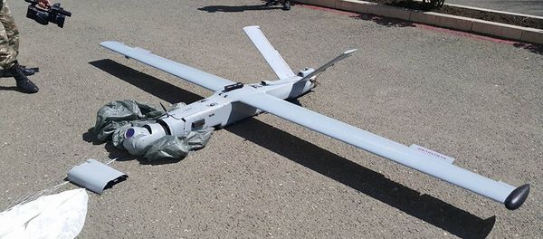 Сбитый вооруженными силами НКР азербайджанский беспилотник - Sputnik Армения