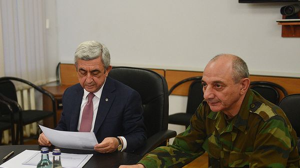 Президенты Армении и Нагорно-карабахской Республики Серж Саргсян и Бако Саакян  - Sputnik Армения