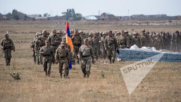 Совместные батальонные тактические учения военнослужащих российской военной базы ЮВО и военнослужащих ВС МО РА - Sputnik Արմենիա