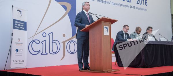 Президент Армении принял участие в конгрессе всемирной конфедерации ювелиров Меридиан Экспо в Ереване - Sputnik Արմենիա