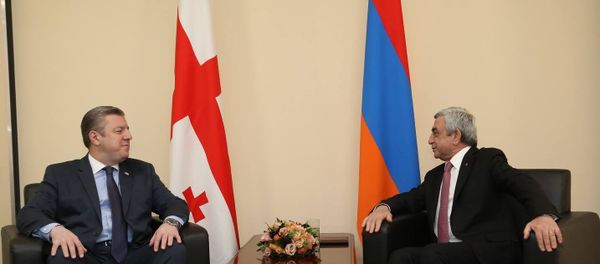 Георгий Квирикашвили и Серж Саргсян Георгий Квирикашвили и Серж Саргсян - Sputnik Армения