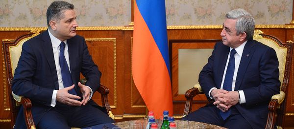 Президент Армении Серж Саргсян принял председателя коллегии Евразийской экономической комиссии (ЕЭК) Тиграна Саркисяна - Sputnik Армения