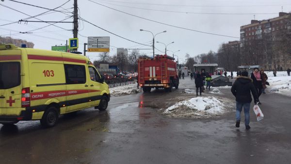 Взрыв газового баллона в переходе у станции метро Коломенская в Москве - Sputnik Армения