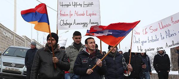 Акция протеста у посольства Беларусь в Армении Акция протеста у посольства Беларусь в Армении - Sputnik Армения
