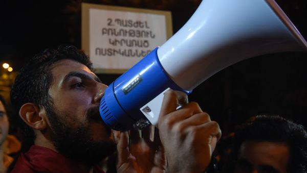 Максим Саркисян, активист движения Нет грабежу на улице Баграмянa - Sputnik Армения