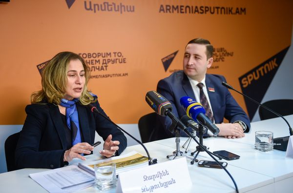 Зармине Зейтунцян и Владимир Геворгян Зармине Зейтунцян и Владимир Геворгян - Sputnik Армения