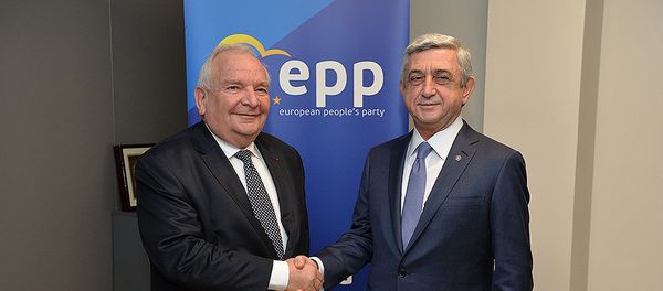 ПРЕЗИДЕНТ СЕРЖ САРГСЯН ВСТРЕТИЛСЯ С ПРЕДСЕДАТЕЛЕМ ЕНП ЖОЗЕФОМ ДОЛОМ - Sputnik Արմենիա