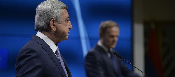 ПРЕЗИДЕНТ СЕРЖ САРГСЯН ВСТРЕТИЛСЯ С ПРЕДСЕДАТЕЛЕМ СОВЕТА ЕВРОПЫ ДОНАЛЬДОМ ТУСКОМ - Sputnik Արմենիա