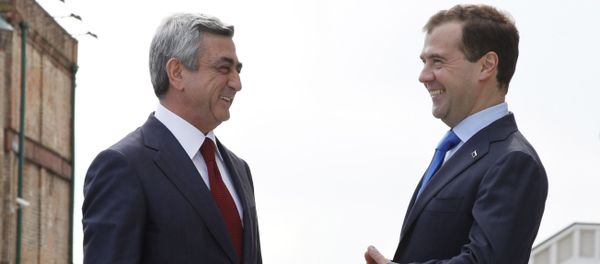 Президент Дмитрий Медведев и президент Армении Серж Саргсян - Sputnik Армения