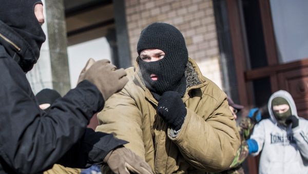 Тренировка по рукопашному бою бойцов в палаточном лагере на площади Независимости в Киеве, архивное фото - Sputnik Армения
