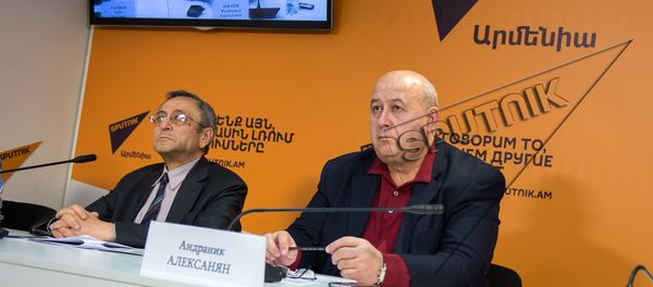 Видеомост Ереван – Астана – Бишкек – Минск, приуроченный к очередному заседанию Высшего Евразийского экономического совета в Бишкеке. Эдуард Киракосян и Андраник Алексанян - Sputnik Արմենիա