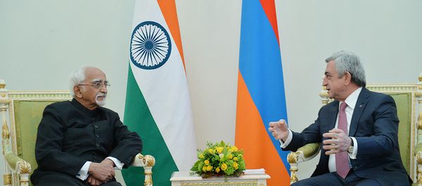 Президент принял делегацию, возглавляемую Вице-президентом Индии Мохаммадом Хамидом Ансари - Sputnik Արմենիա