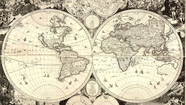 Карта мира Товмаса Ванандеци на армянском. Амстердам, 1695 год - Sputnik Армения