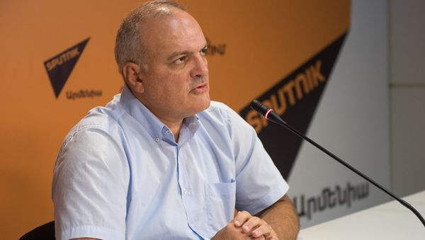 Видеомост по итогам встречи президентов Армении и России. Виген Акопян - Sputnik Արմենիա