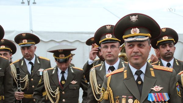 Начальник военно-оркестровой службы ГШ ВС РА, заслуженный артист Республики Армения, полковник Армен Погосян. - Sputnik Армения